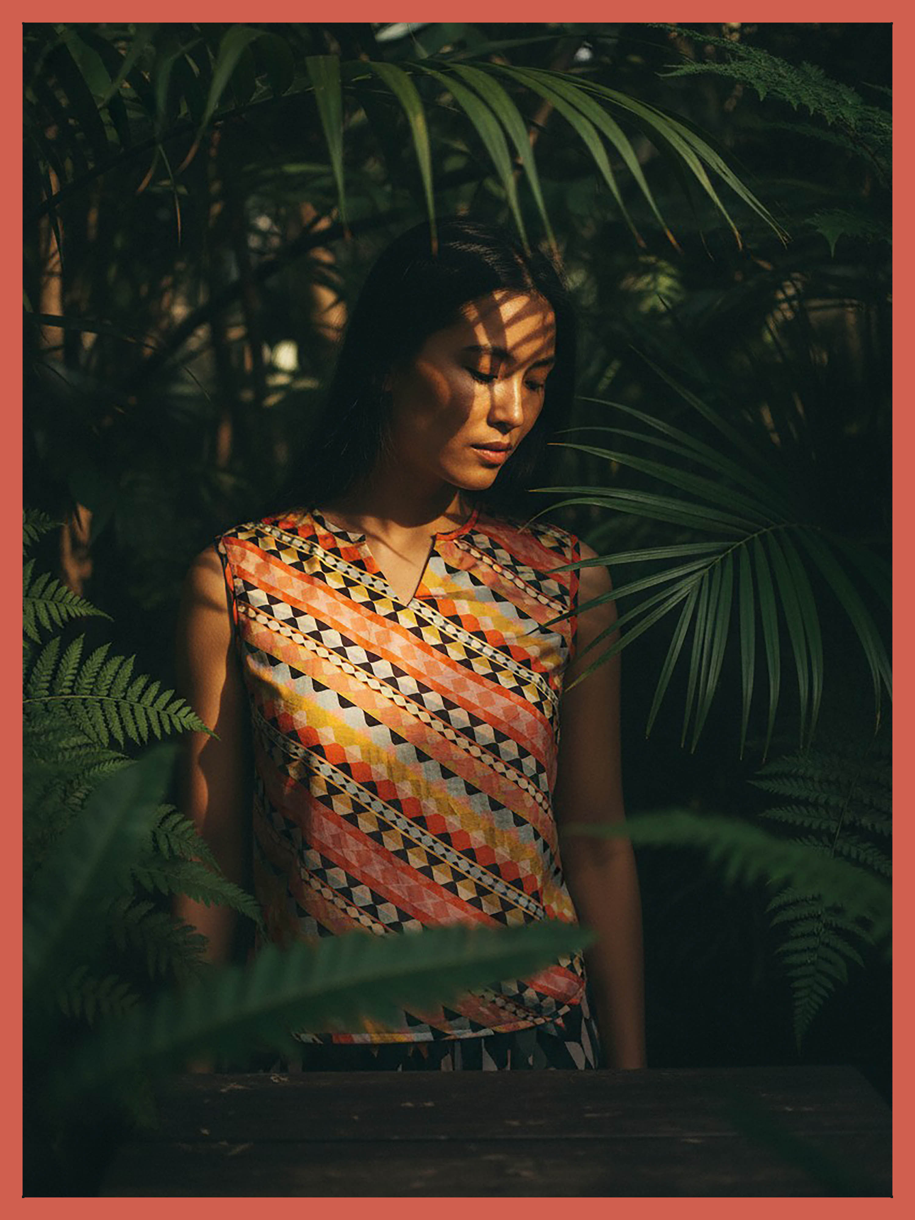 Georgia Cotton Knot Top in Geometric Print