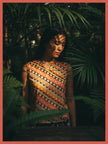 Georgia Cotton Knot Top in Geometric Print
