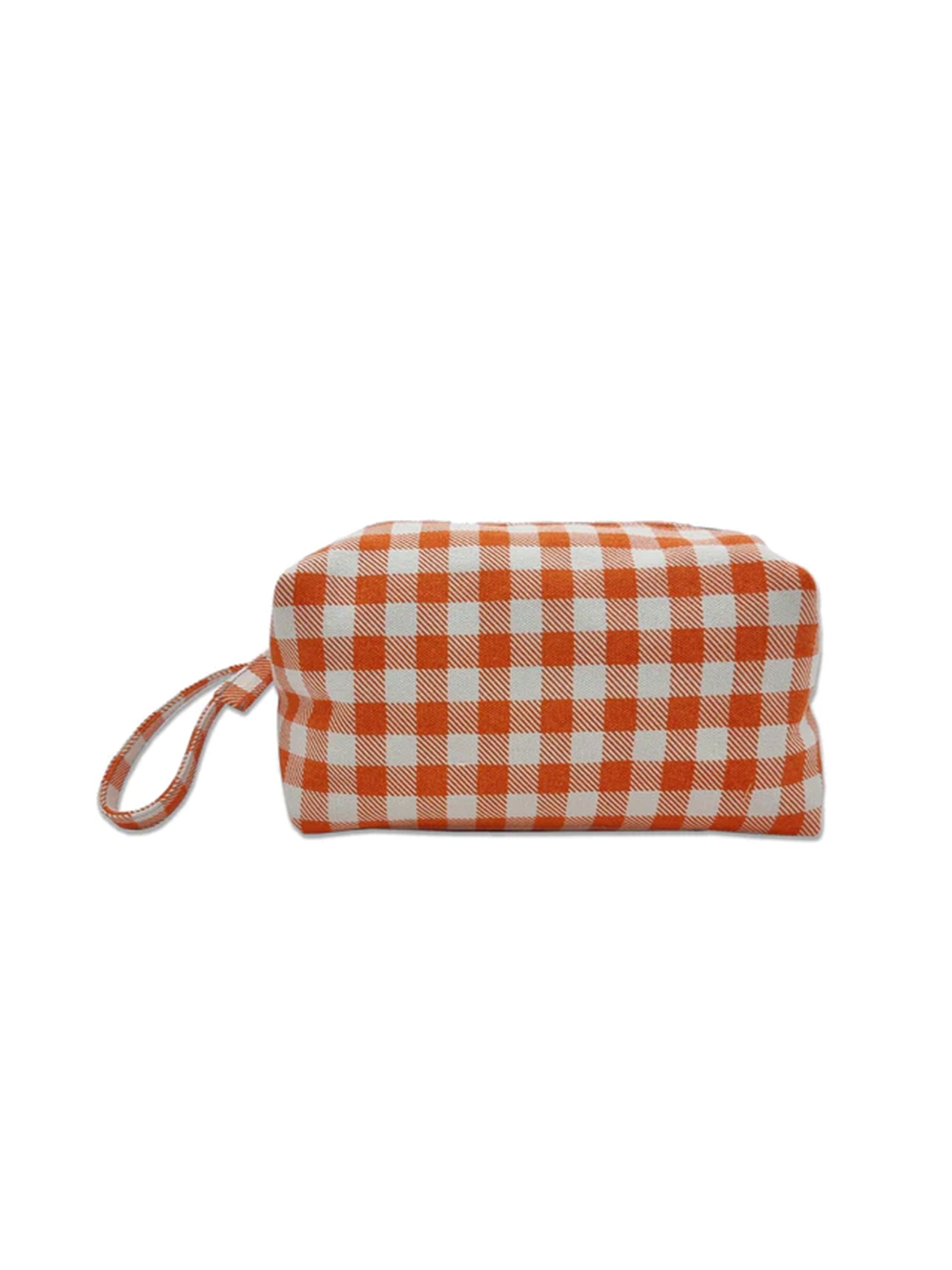 GINGHAM WASHBAG - ORANGE