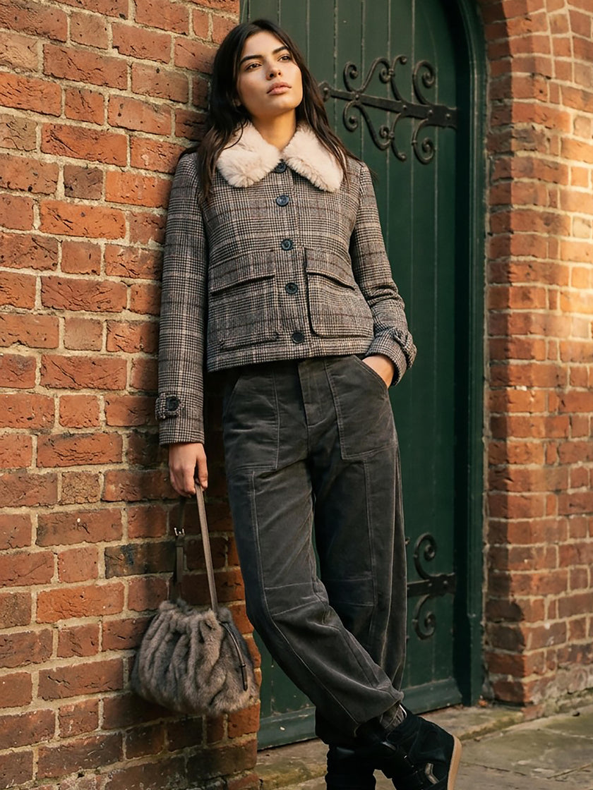 Gisele Wool Check Coat - Multi