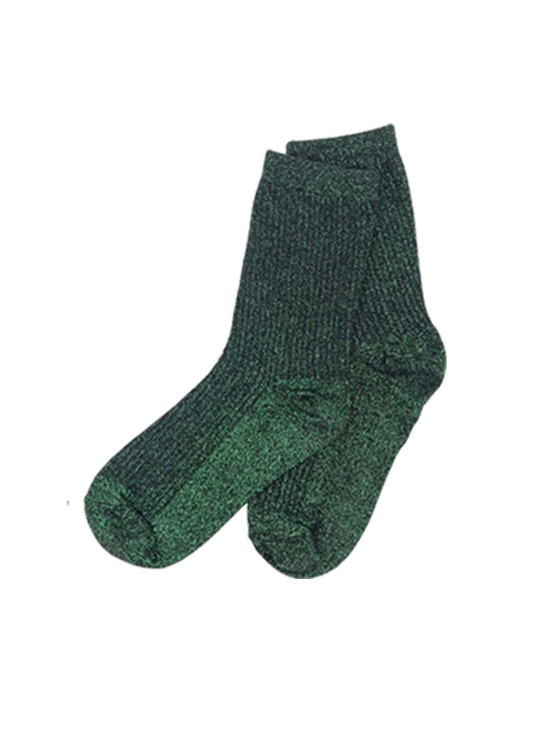 Women's green glitter socks for playful statement looks