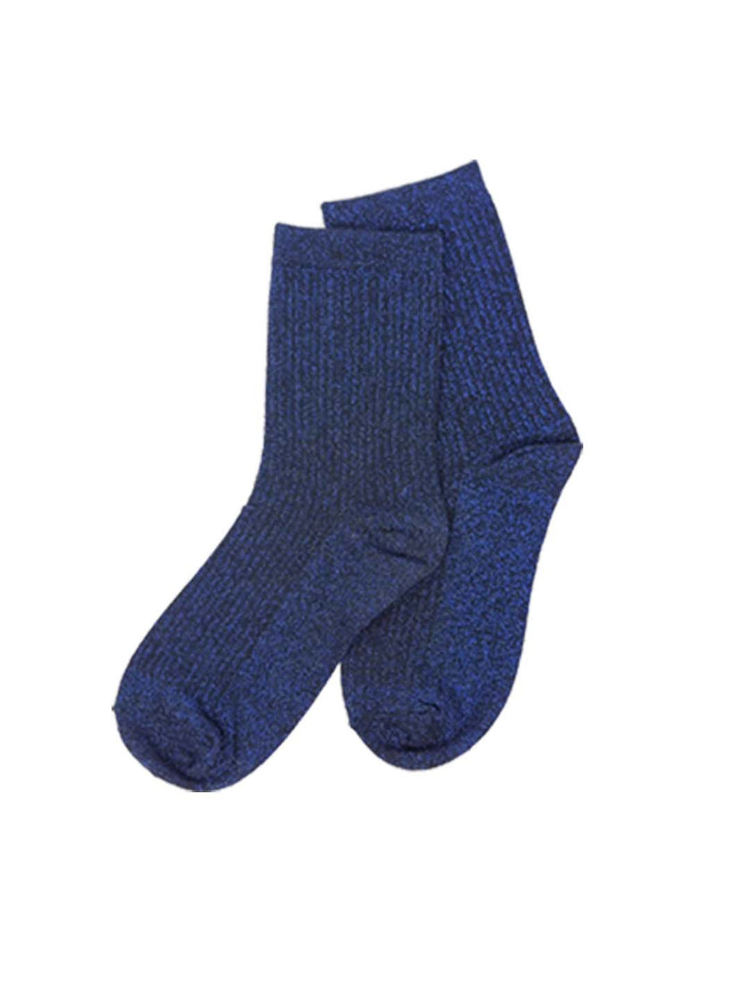 Women's blue glitter socks for colourful everyday styling