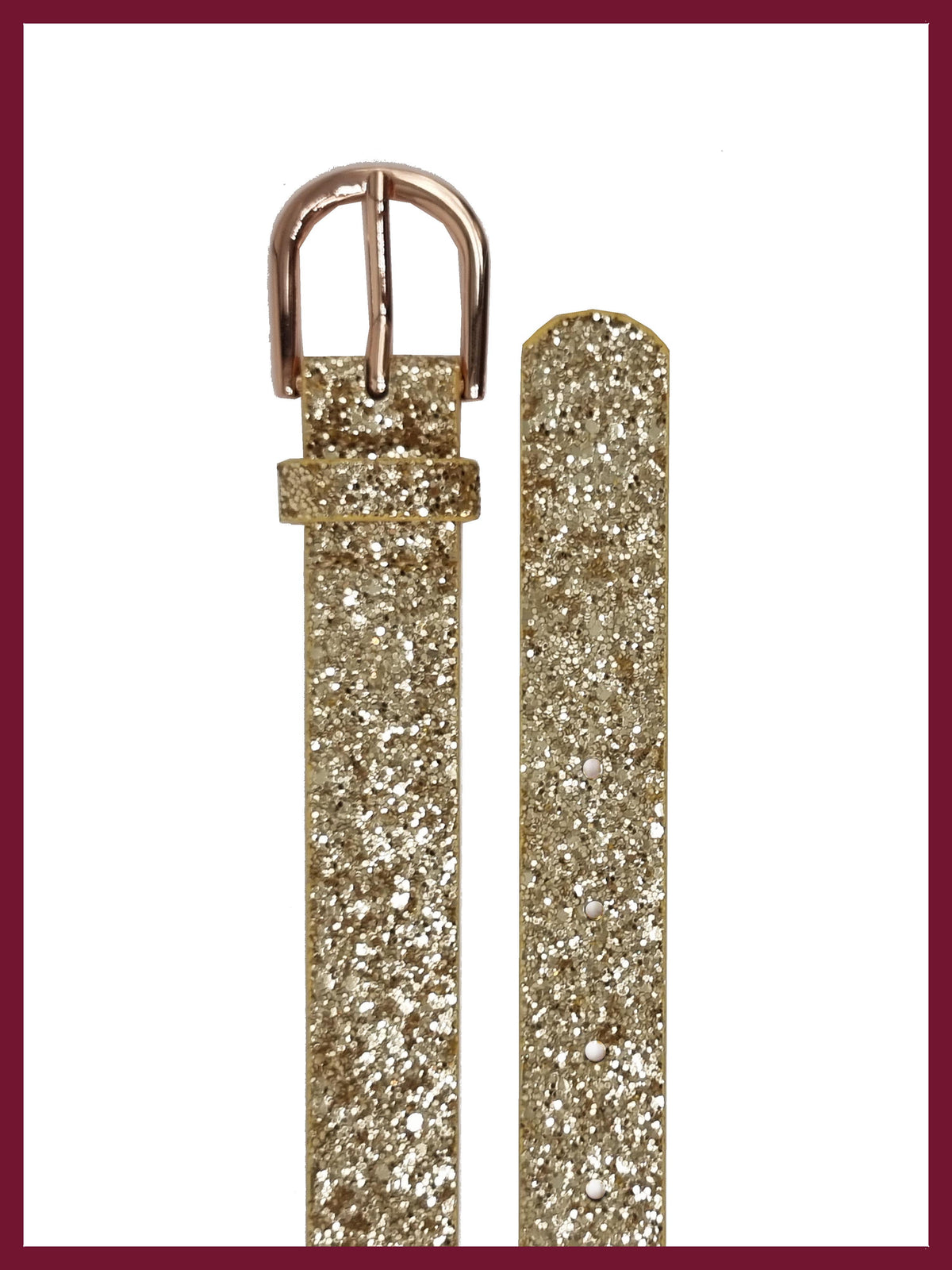 Gold glitter belt for women's festive and eveningwear looks