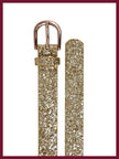 Gold glitter belt for women's festive and eveningwear looks