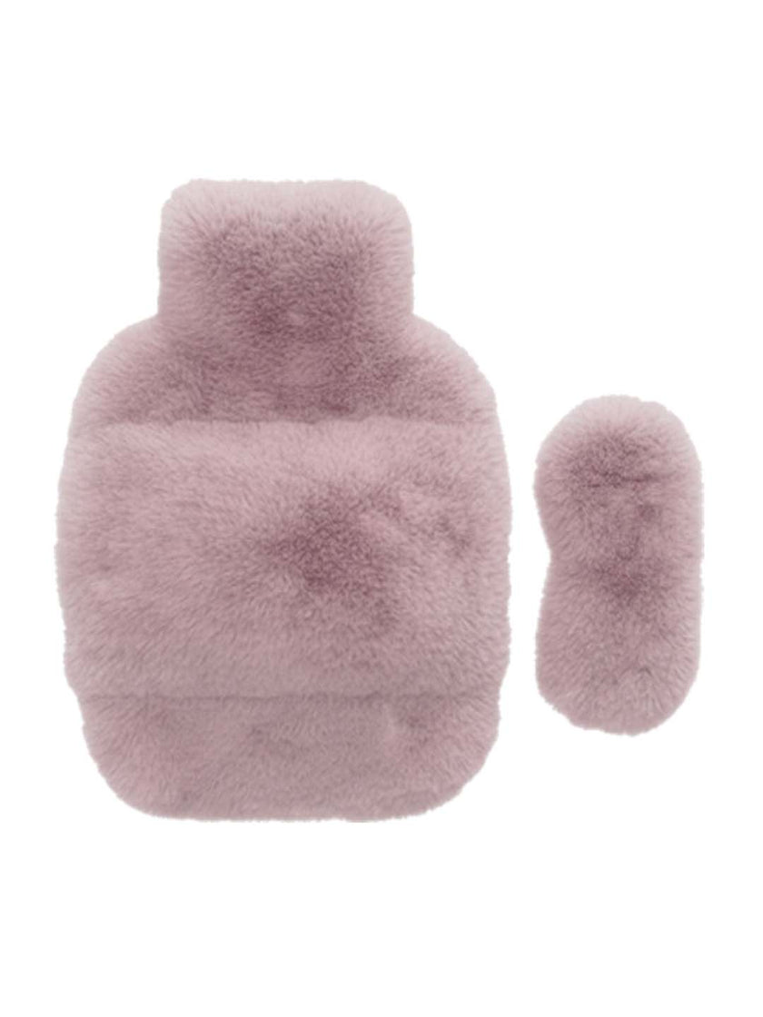 Nude faux fur hot water bottle cover for warm cosy evenings