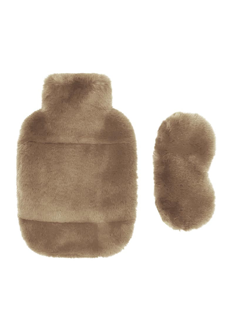 FAUX FUR HOT WATER BOTTLE AND EYE MASK SET AW24