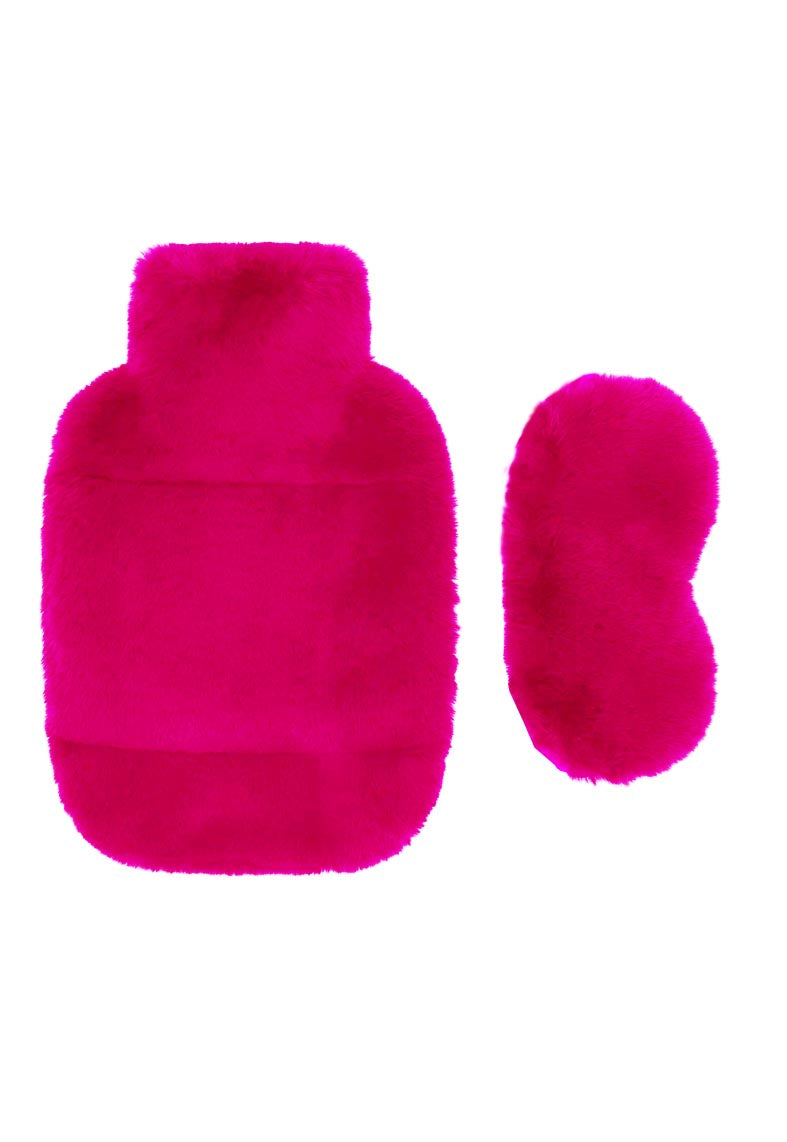FAUX FUR HOT WATER BOTTLE AND EYE MASK SET AW24
