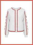 Harlow Padded Embroidered Jacket - White