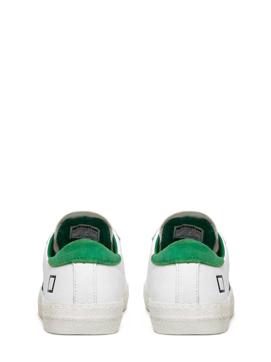 D.A.T.E HILL LOW VINTAGE COLOURED WHITE & GREEN SNEAKERS