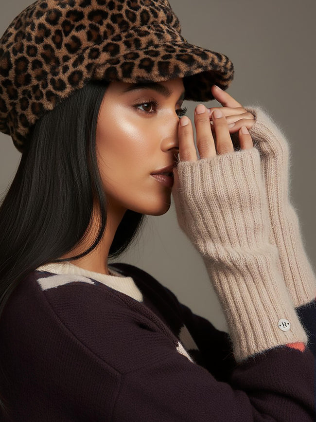 Iris Fingerless Gloves - Mink