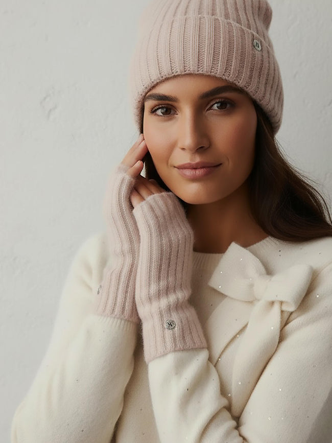 Iris Fingerless Gloves - Rose