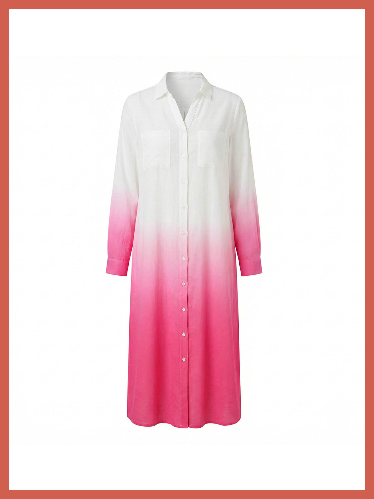 Kendall Cotton Dip Dye Shirt Dress - Pink