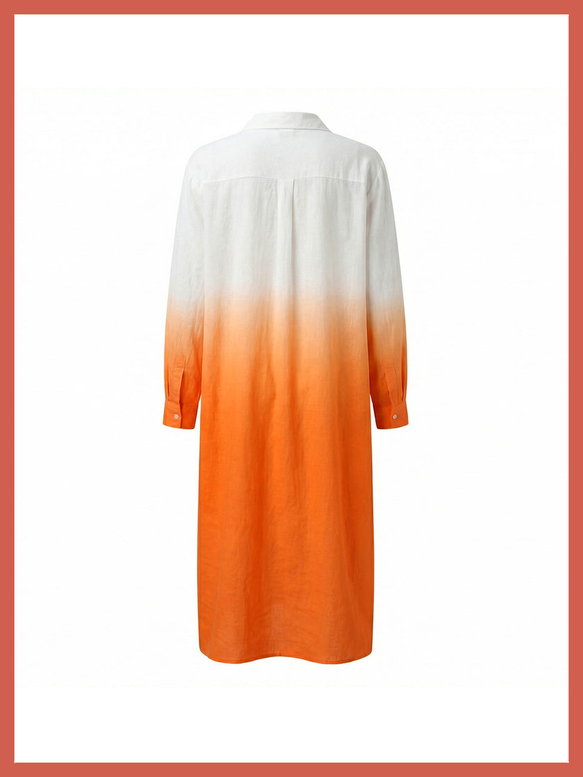 Kendall Cotton Dip Dye Shirt Dress - Pink