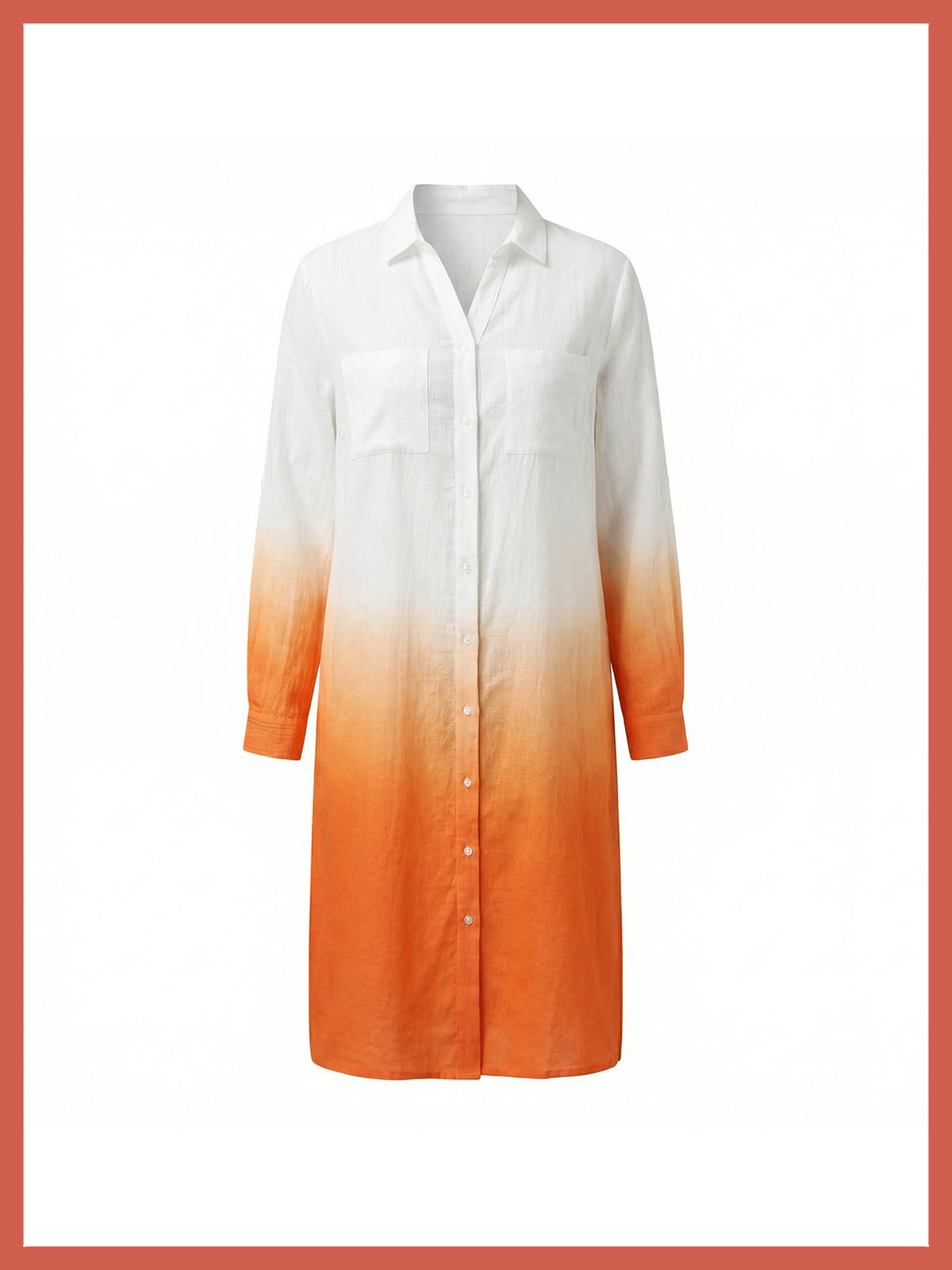 Kendall Cotton Dip Dye Shirt Dress - Pink