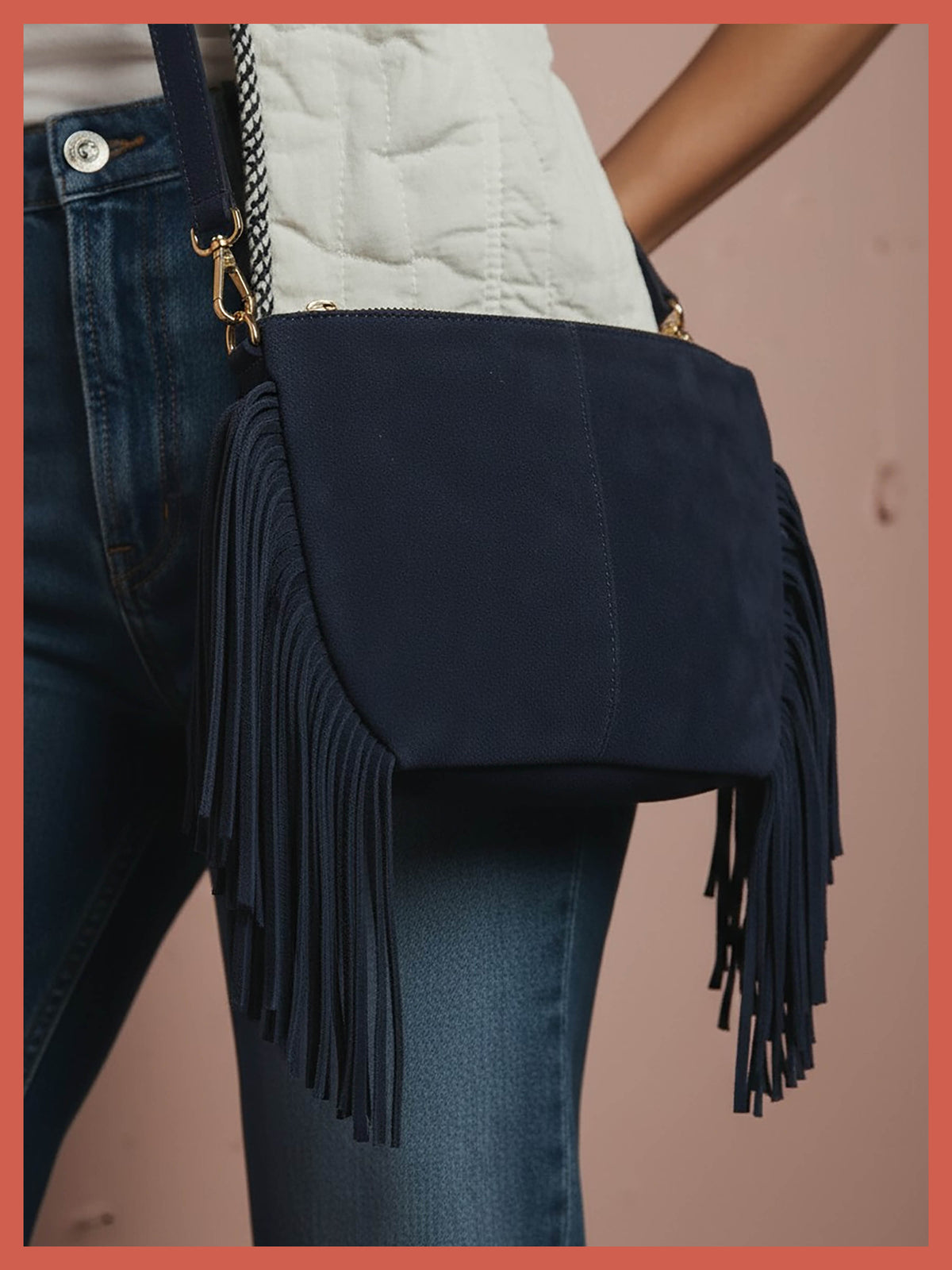 Kingston Tassle Cross Body Bag - Blue