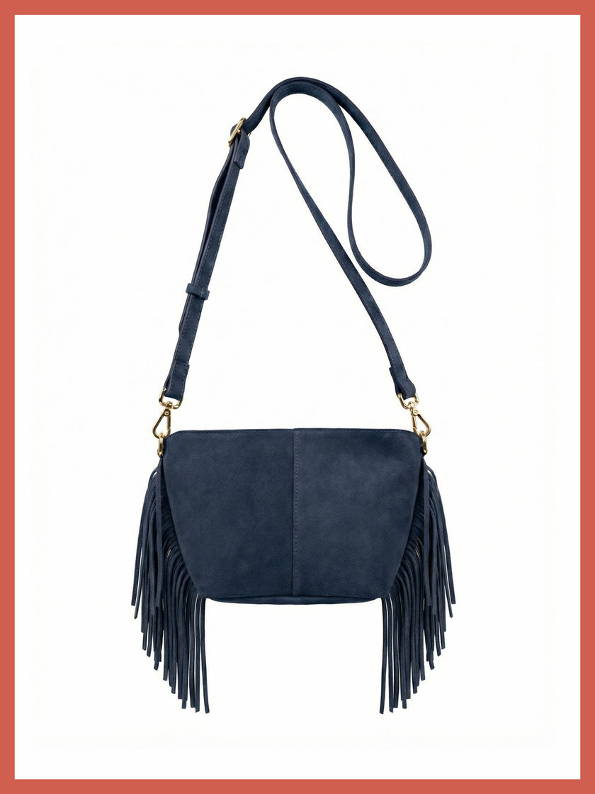 Kingston Tassle Cross Body Bag - Blue