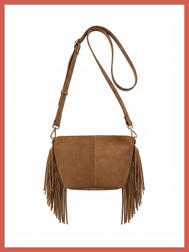 Kingston Tassle Cross Body Bag - Camel
