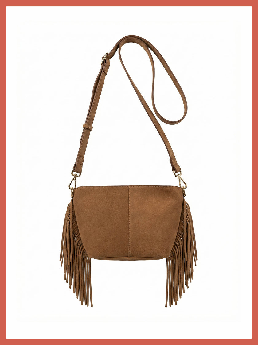 Kingston Tassle Cross Body Bag - Camel