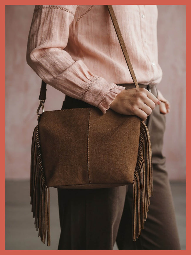 Kingston Tassle Cross Body Bag - Camel