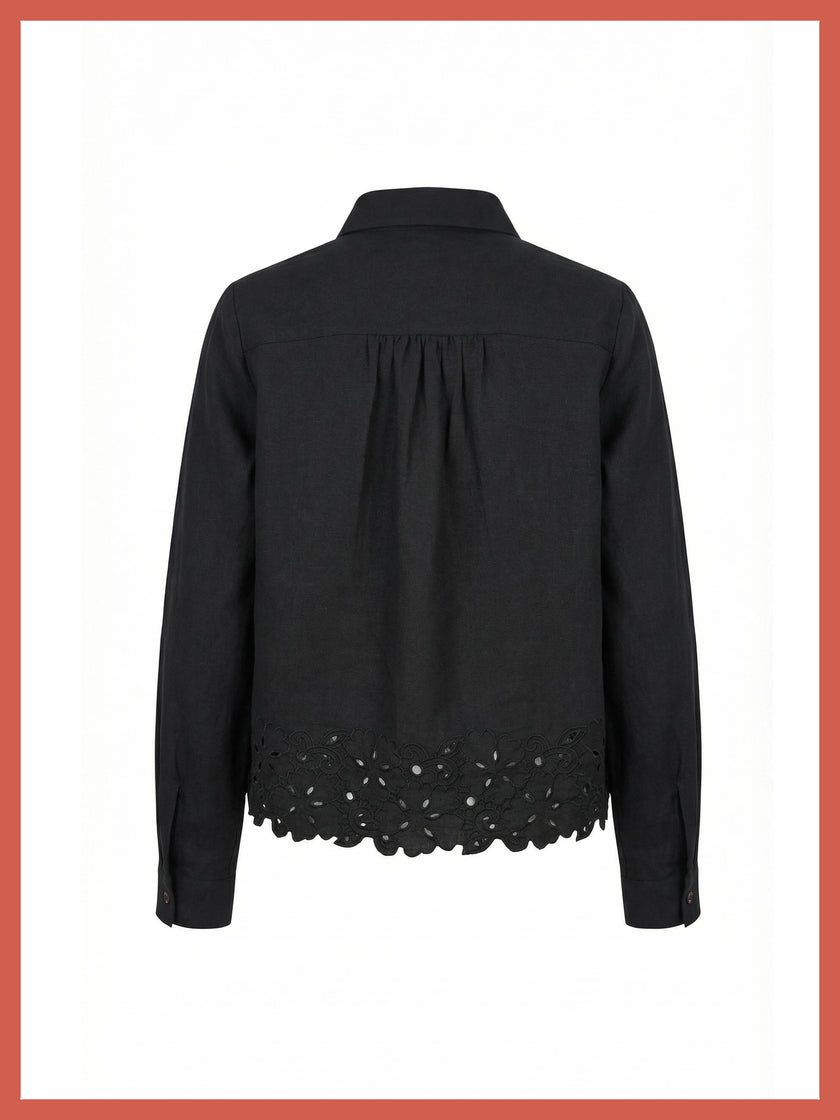 Koren Embroidered Blouse In Black