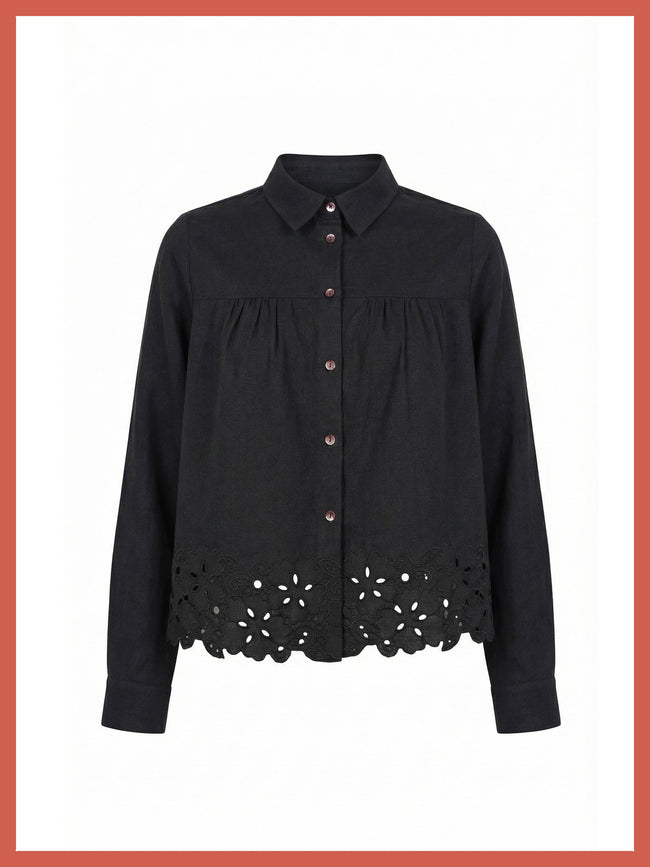 Koren Embroidered Blouse In Black