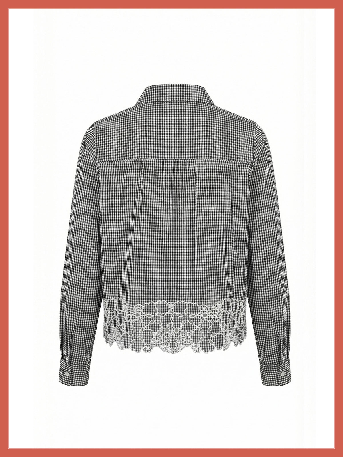 Koren Embroidered Blouse In Black Gingham