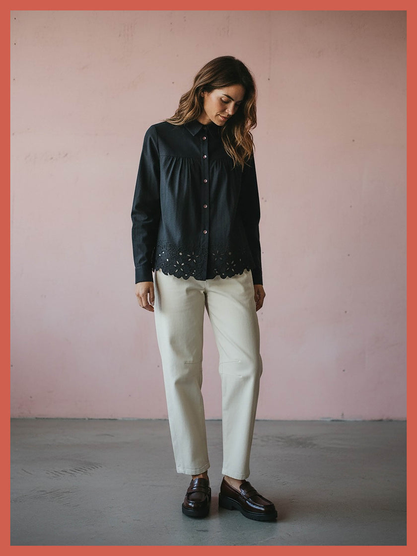 Binx Barrel Leg Trousers - Cream