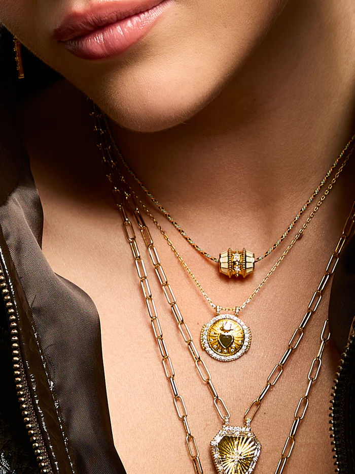 Mya-Bay Labradorite Heart Boho Necklace