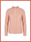 Lavinia Pretty Lace Trim Blouse - Rose
