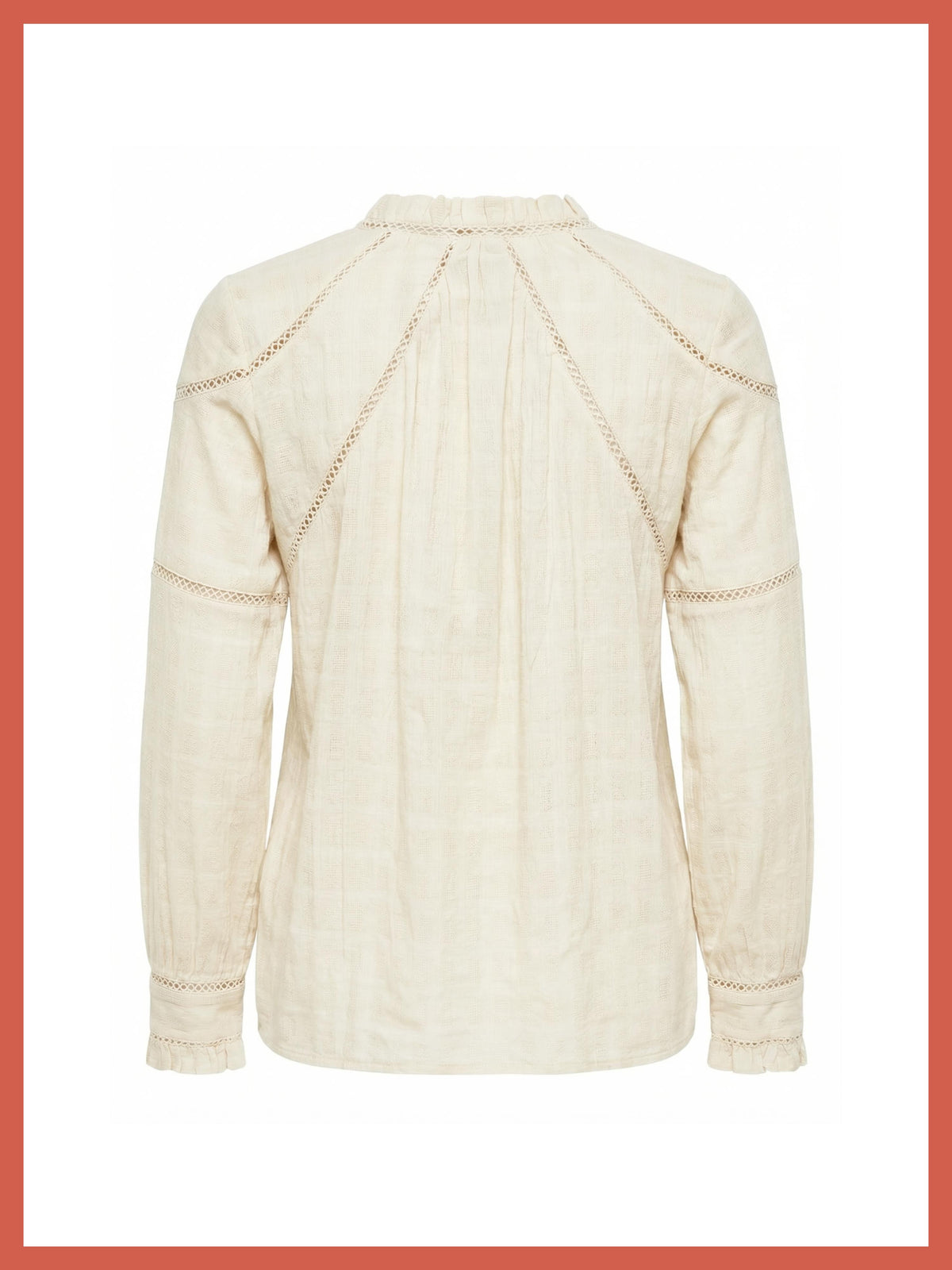 Lavinia Pretty Lace Trim Blouse - Ecru