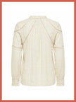 Lavinia Pretty Lace Trim Blouse - Ecru