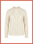 Lavinia Pretty Lace Trim Blouse - Ecru