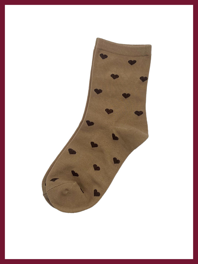 Cosy women's patterned socks in warm camel tones