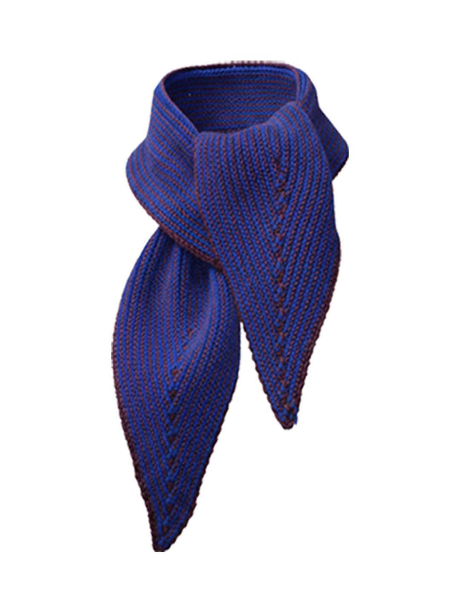 Women's blue mix rib knit scarf for cosy winter styling