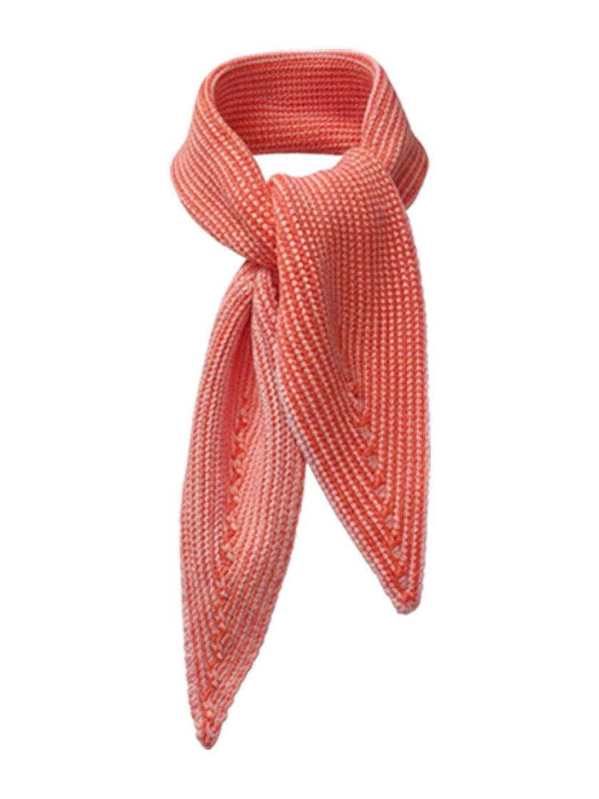 Women's coral mix knitted scarf for colourful winter outfits