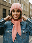 Madria Rib Knit Scarf - Coral Mix