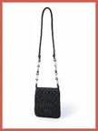Billie Crochet Phone Bag - Black
