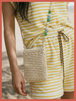 Talinn Towelling Cotton Striped Shorts - Yellow Mix