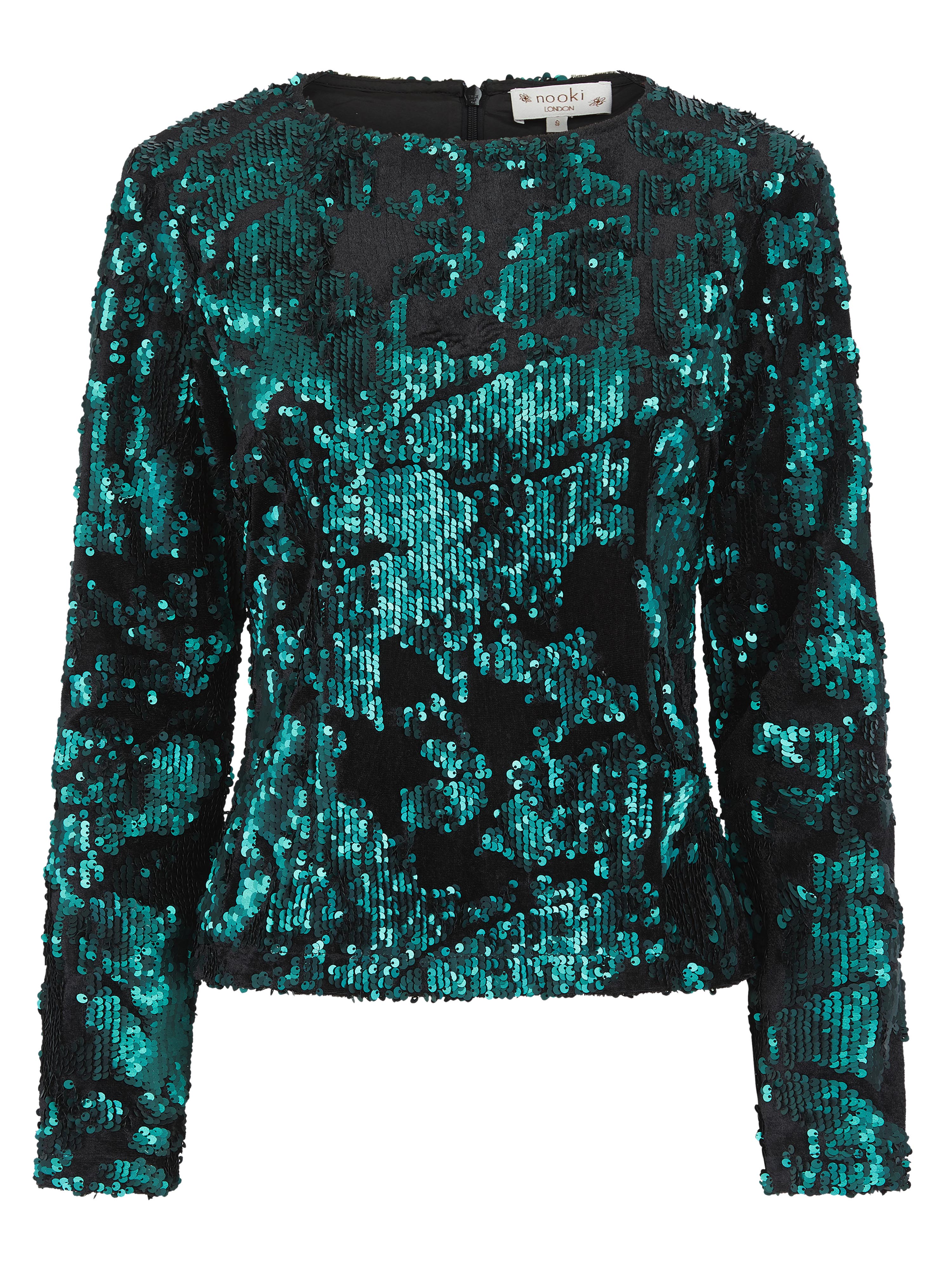 Audrey Sequin Top-Emerald