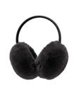 Women's black faux fur earmuffs for cosy cold-weather outfits