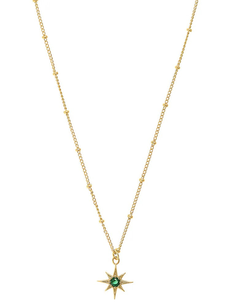 Emerald Star Charm Necklace