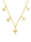 Mixed Starburst Charm Necklace