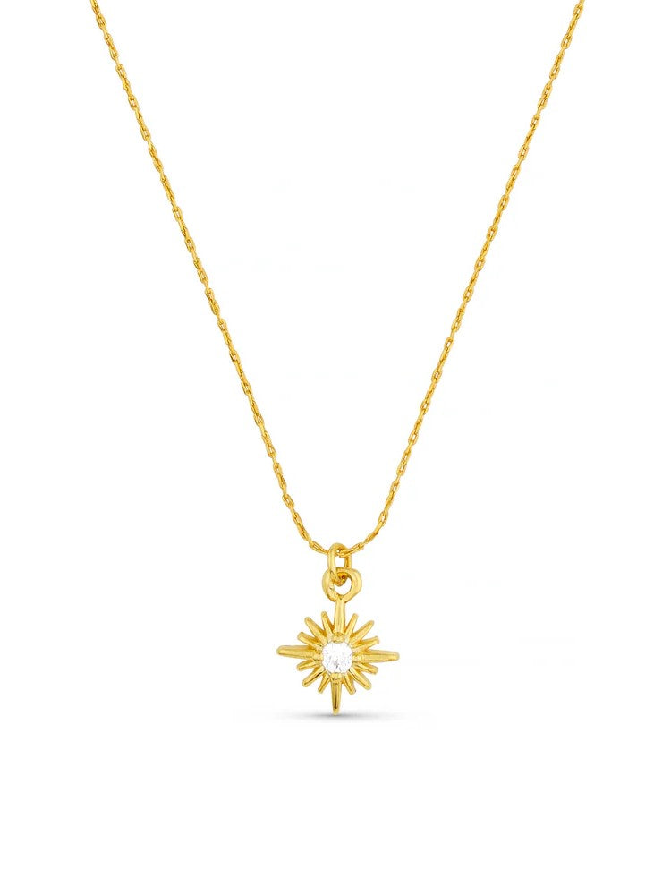 Crystal Starburst Charm Necklace