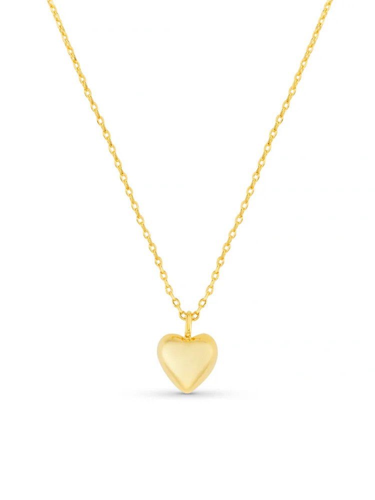 Domed Heart Charm - Gold