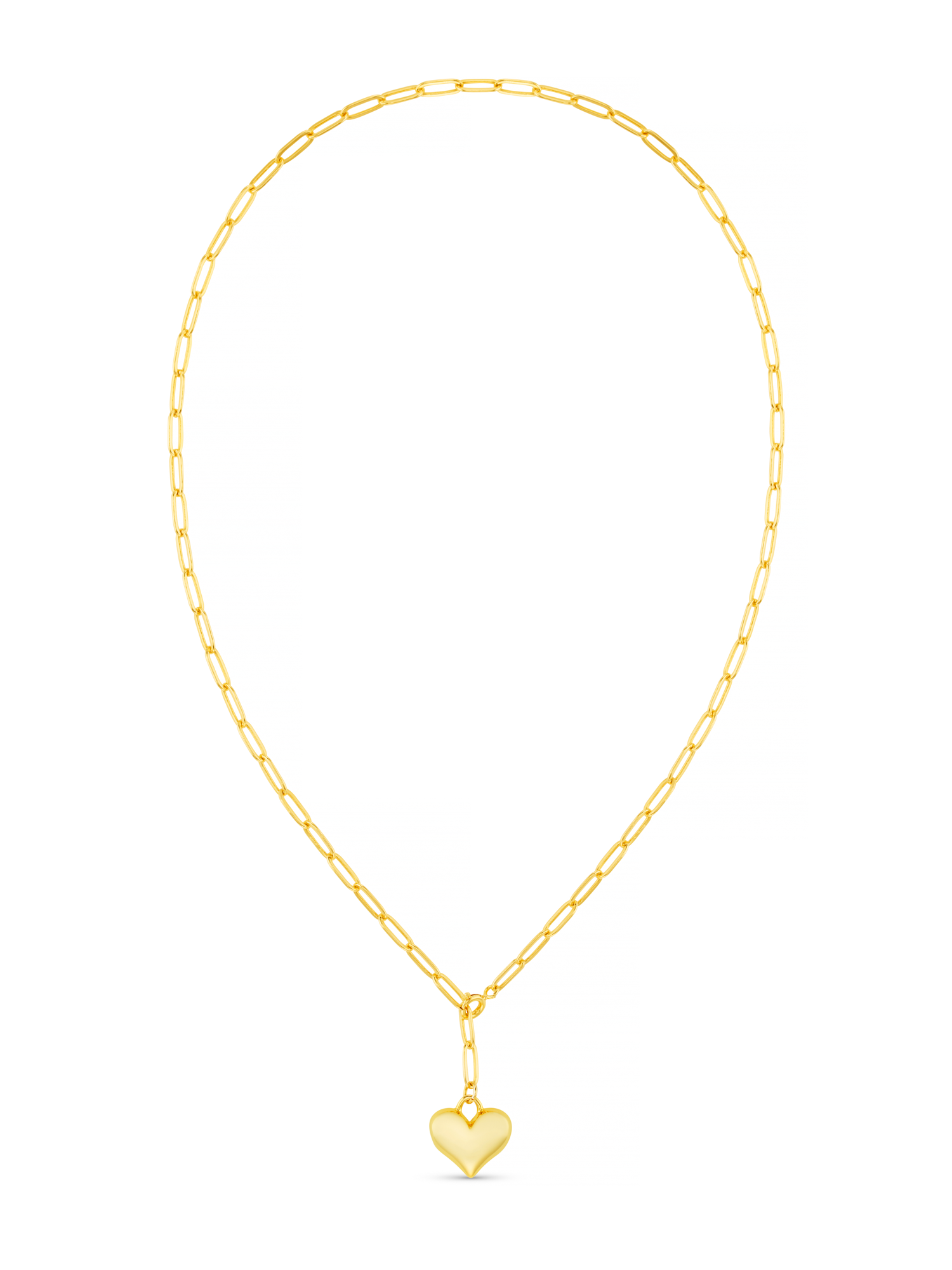 Adjustable Domed Heart Charm - Gold