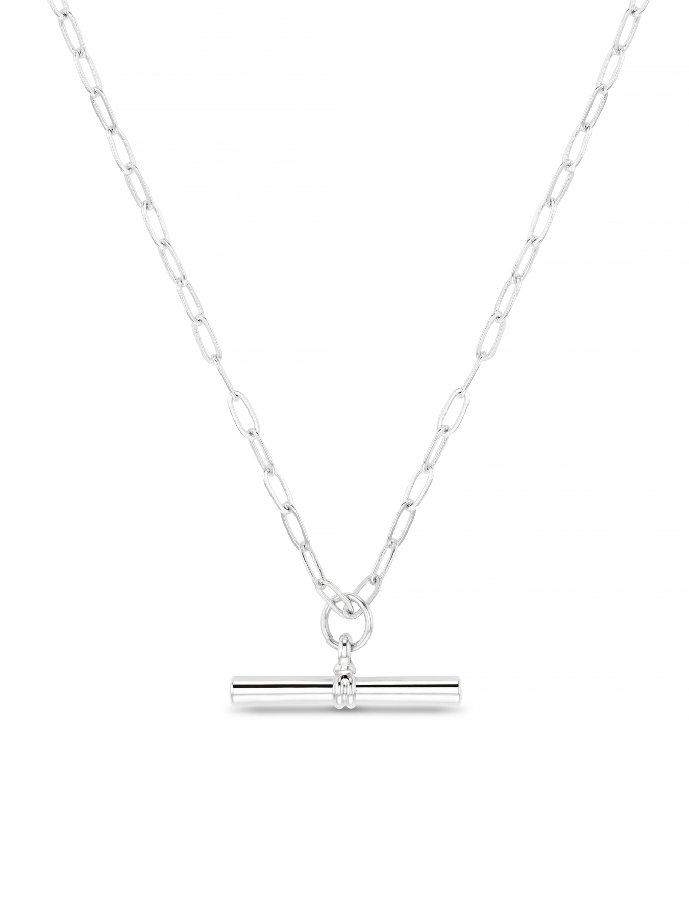 Chunky TBar Necklace - Silver