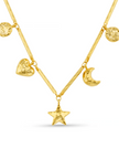 Orelia Bar Link & Molten Charm Necklace