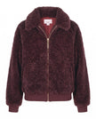 Otis Faux Fur Bomber Jacket - Burgundy
