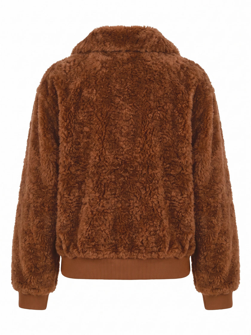 Otis Faux Fur Bomber Jacket - Toffee