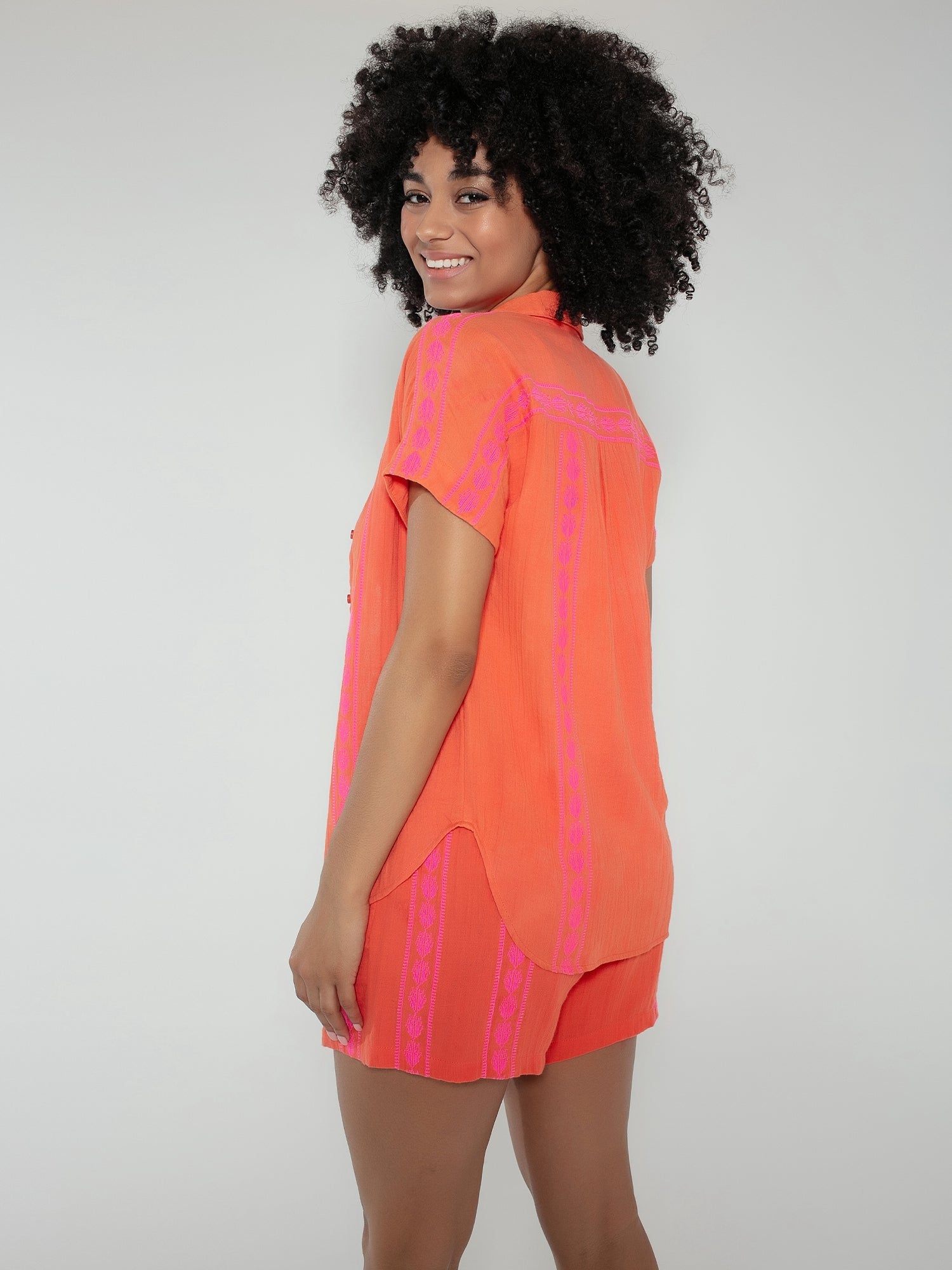 Polly Blouse in Orange Mix